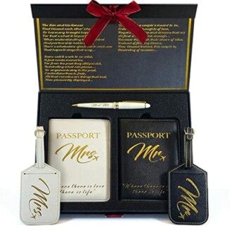 DELUXY Mr and Mrs Luggage Tags & Passport Holder Set Review - The Perfect Wedding Gift for Couples
