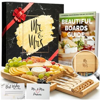 DELUXY Mr and Mrs Cheese Board - Wedding Gifts For Couples Unique 2022